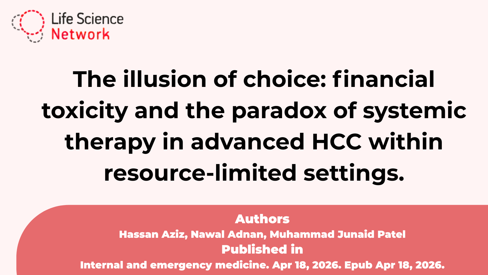 New Publication Highlights the Financial Burden of HCC Treatment in Resource-Limited Settings
